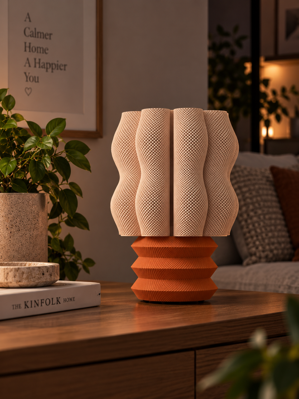 Organische Lampe mit Korbstruktur