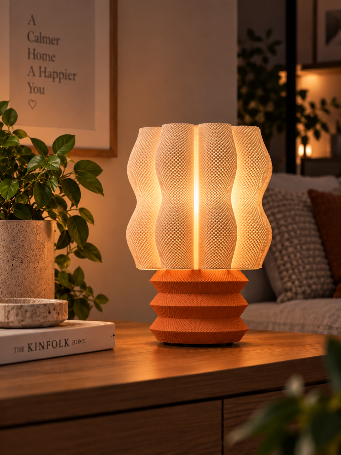 Organische Lampe mit Korbstruktur